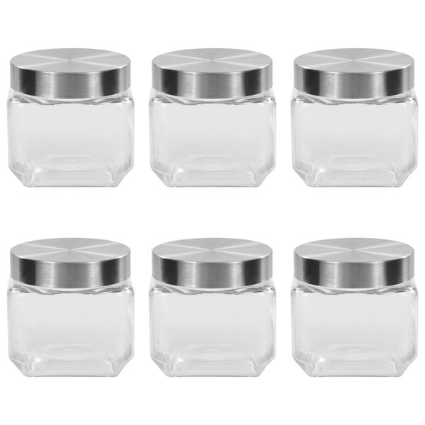 vidaXL 保存瓶 シルバーふた付き 6点 800ml