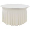 vidaXL ストレッチテーブルカバー スカート付き 2点セット 180x74cm クリーム