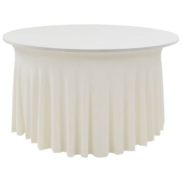 vidaXL ストレッチテーブルカバー スカート付き 2点セット 180x74cm クリーム