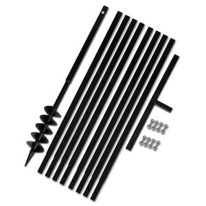 vidaXL グラウンドドリル ハンドル付き 100mm 延長チューブ 9m スチール