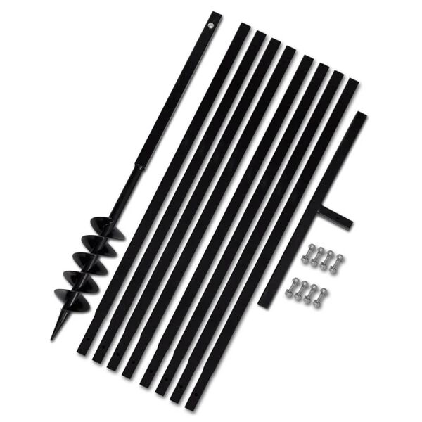 vidaXL グラウンドドリル ハンドル付き 100mm 延長チューブ 9m スチール