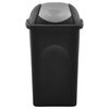 vidaXL ゴミ箱 スイングふた付き 60L ブラック＆シルバー
