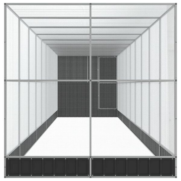 vidaXL 拡張型鳥小屋 シルバー 1037x203x216 cm スチール製