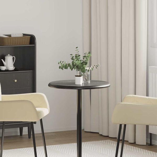 vidaXL テーブルトップ 直径50x2.5cm 大理石 ブラック