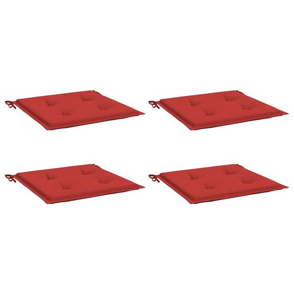 vidaXL ガーデンチェアクッション 4点 レッド 50x50x4cm オックスフォードファブリック