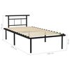 vidaXL ベッドフレーム ブラック 金属製 100x200cm