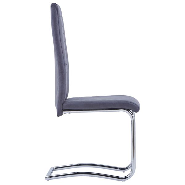 vidaXL カンチレバーダイニングチェア 4点 グレー スエード調 合成皮革製