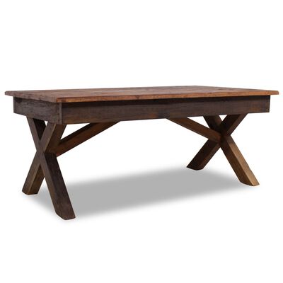 vidaXL コーヒーテーブル 無垢の再生木材 110x60x45cm