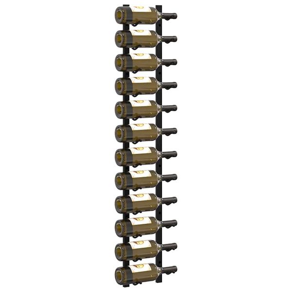 vidaXL 壁掛けワインラック 12本 2点 ブラック 鉄製