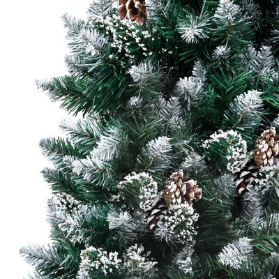 vidaXL フェイククリスマスツリー 松ぼっくり＆白い雪付き 180cm