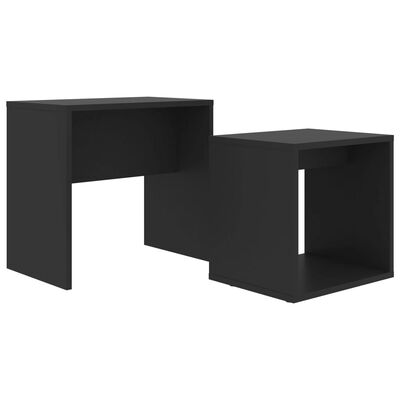 vidaXL コーヒーテーブルセット 黒色 48x30x45cm パーティクルボード