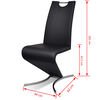vidaXL ダイニングチェア 2点セット 合成皮革 ブラック
