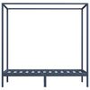 vidaXL ベッドフレーム キャノピー付き パイン無垢材 90x200cm グレー