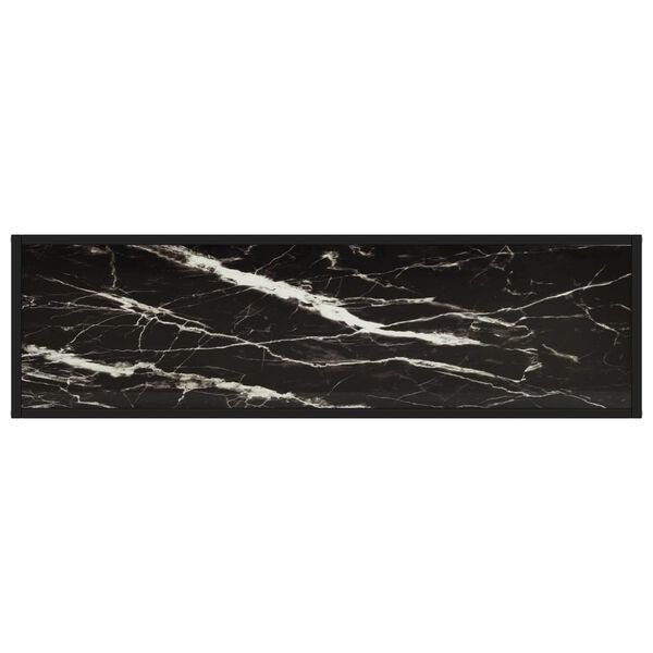 vidaXL コンソールテーブル ブラック 120x35x75cm 強化ガラス製