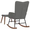 vidaXL 327755 vidaXL ロッキングチェア スツール付 ダークグレー ベルベット