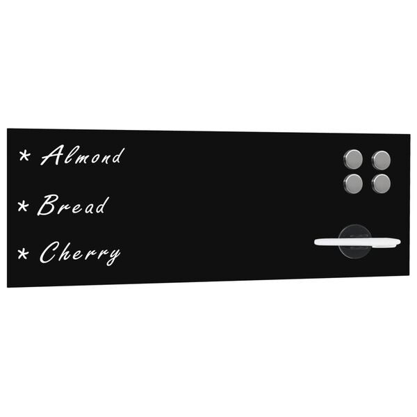 vidaXL 壁掛け用 マグネット黒板 ガラス 60x20cm