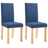 vidaXL ダイニングチェア 2点セット ブルー 布張り