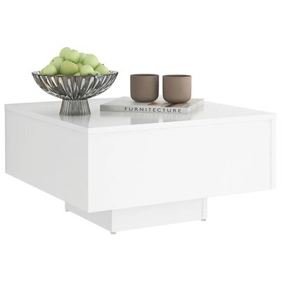 vidaXL コーヒーテーブル ホワイト 60x60x31.5 cm エンジニアリングウッド