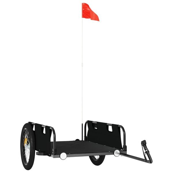 vidaXL 自転車用トレーラー ブラック オックスフォード生地＆鉄