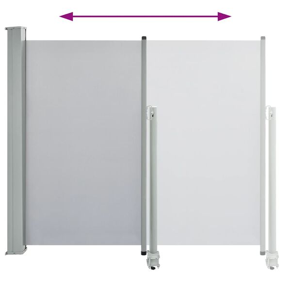 vidaXL パティオ用 引き込み式サイドオーニング 120x 300cm グレー