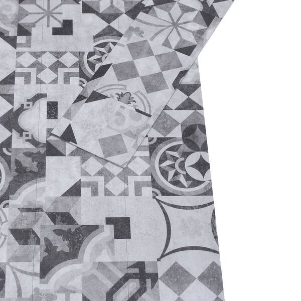 vidaXL 接着無し PVC フロアーリング板 5.26m² 2mm グレー柄付き