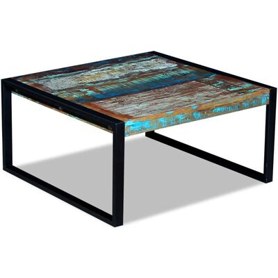 vidaXL コーヒーテーブル 無垢の再生木材 80x80x40cm