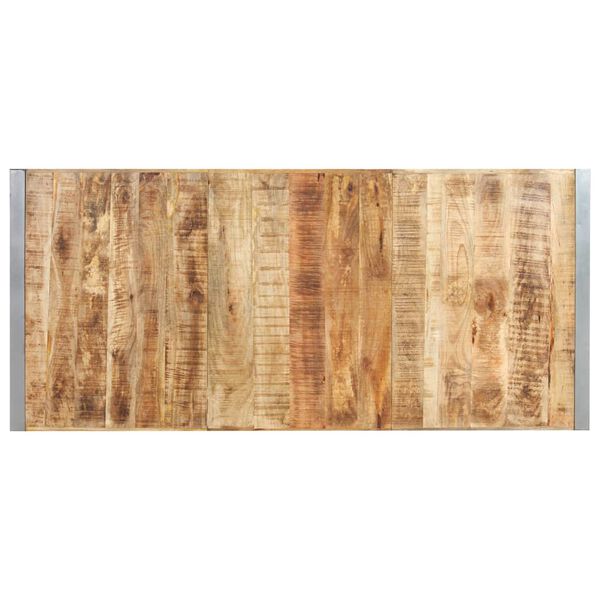 vidaXL ダイニングテーブル 220x100x75 cm マンゴー無垢材 (粗目)