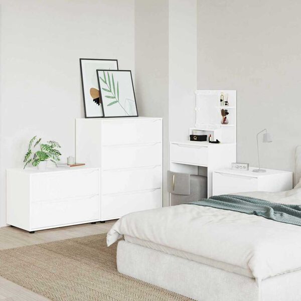 vidaXL 収納キャビネット ホワイト 80 x 48 x 57 cm エンジニアリングウッド