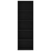 vidaXL 5段 ブックキャビネット ブラック 60x30x189cm パーティクルボード