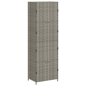 vidaXL ガーデン収納キャビネット グレー 59x40x180cm ポリラタン製