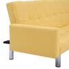 vidaXL ソファベッド アームレスト付き イエロー ポリエステル製