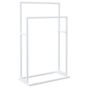 vidaXL 自立式タオルラック ホワイト 48x24x78.5cm 鉄製