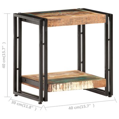 vidaXL サイドテーブル 40x30x40cm 無垢の再生木材