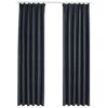vidaXL 遮光カーテン 2面タイプ 140x225cm フック付き アントラシート