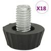 315594 vidaXL Adjustable Furniture Feet M8 18 pcs Black