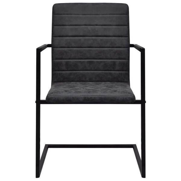 vidaXL カンチレバーダイニングチェア 6点 ブラック 合成皮革製