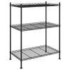 vidaXL 3段収納ラック 60x35x76cm ブラック 150kg
