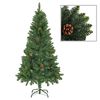 vidaXL フェイククリスマスツリー 松ぼっくり付き 150cm グリーン