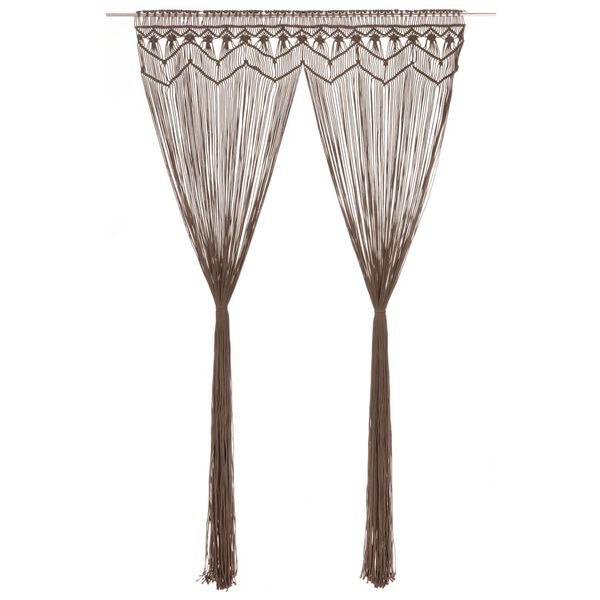 vidaXL マクラメカーテン 140x240cm コットン製 トープ