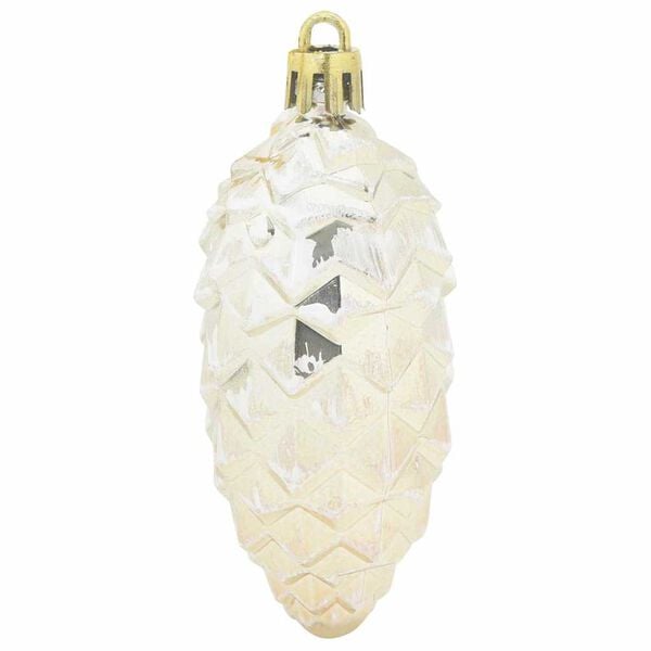 vidaXL クリスマス松ぼっくりボール 40 pcs シャンパン プラスチック