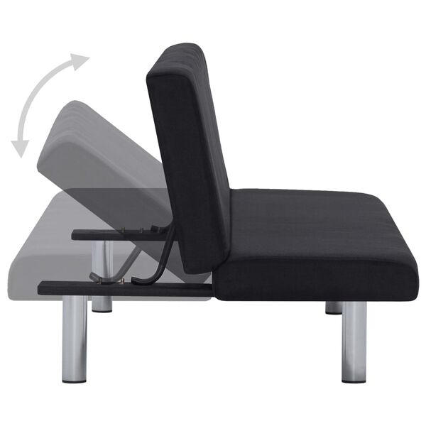 vidaXL ソファベッド ブラック ポリエステル製