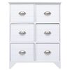 vidaXL サイドキャビネット 引き出し6段付き ホワイト 60x30x75cm 桐材