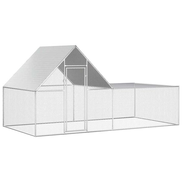 vidaXL 鶏小屋 4x2x2m 亜鉛メッキ鋼製