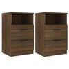 vidaXL ベッドサイドキャビネット 2 個 ブラウンオーク Medium Engineered wood