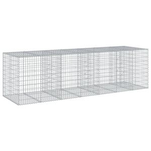 vidaXL 蛇籠バスケット カバー付き 350x100x100cm 亜鉛メッキ鉄