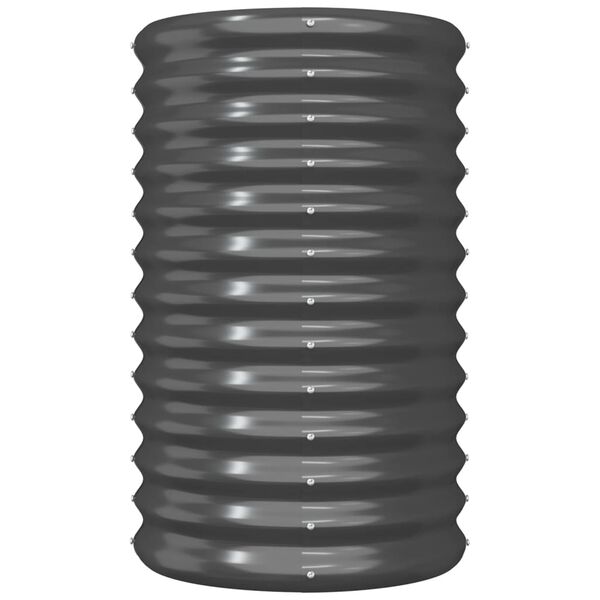 vidaXL ガーデンプランター 亜鉛メッキスチール 40x40x68 cm アントラシート