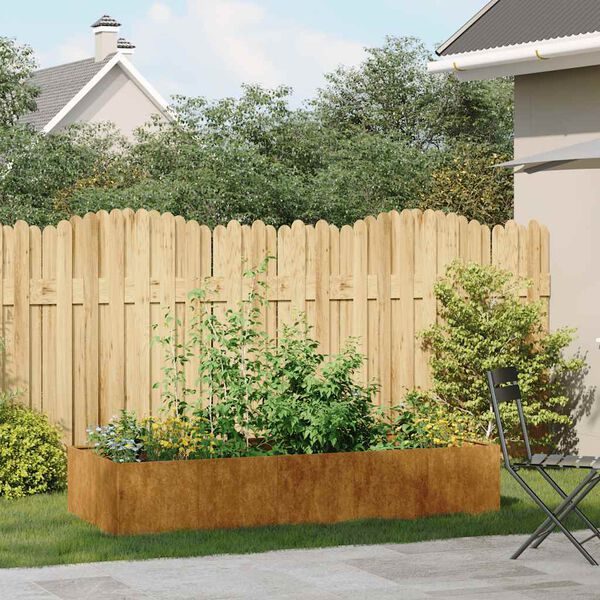 vidaXL プランター ラスティ 200x80x40 cm 耐候性スチール