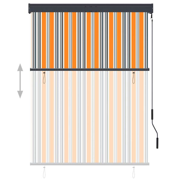 vidaXL 屋外用ローラーブラインド 120x250cm イエロー＆ブルー