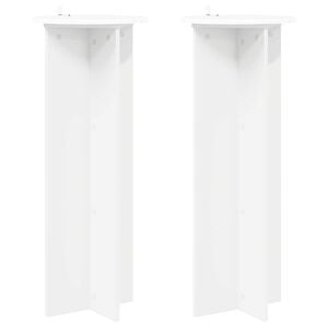 vidaXL 植物スタンド 2 個 ホワイト &Oslash;40 x 100 cm エンジニアードウッド