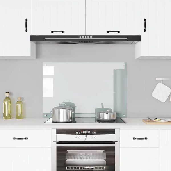 vidaXL キッチン用 汚れ防止板 透明 90x60cm 強化ガラス製